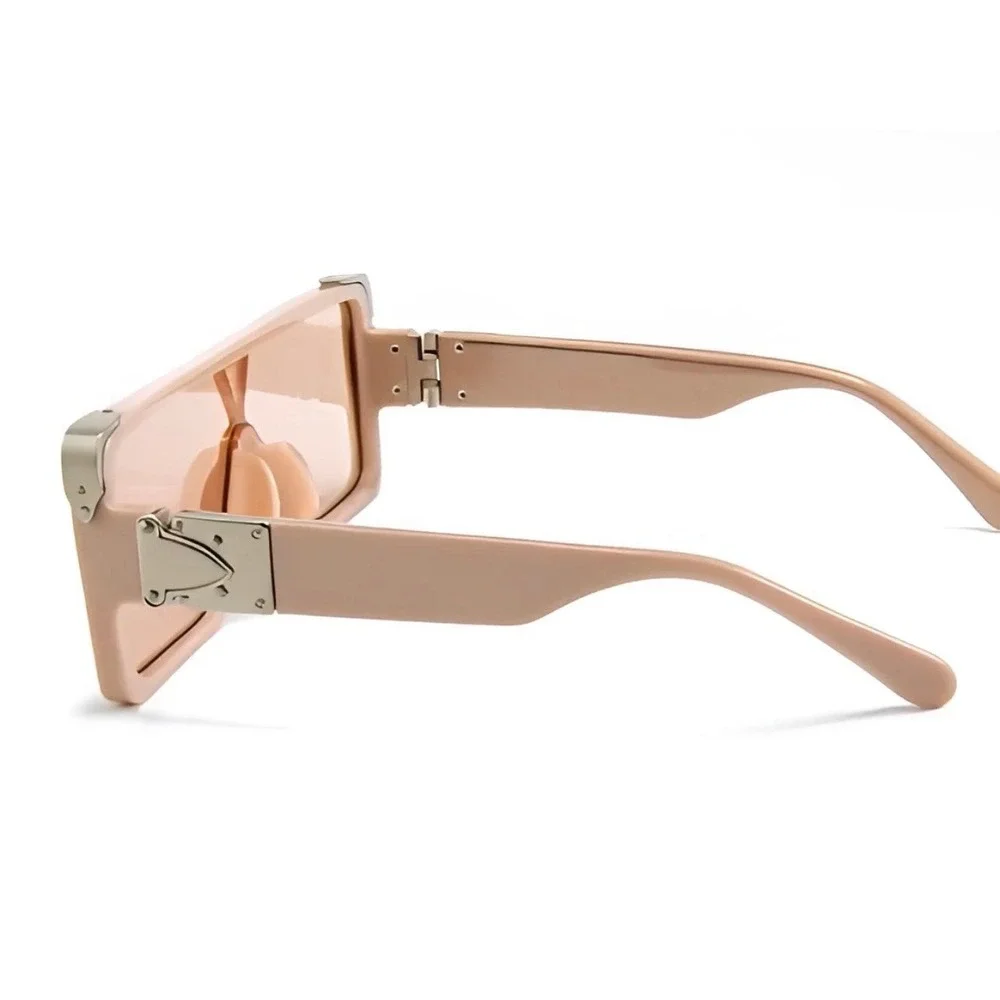 Oversized Square Sunglasses Fashion Beige Frame Unisex Beach Trendy Lentes Gafas